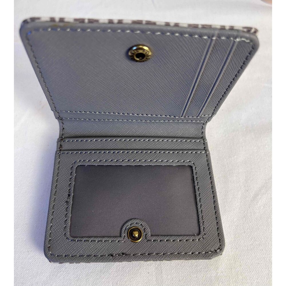 Fossil Womens Madison Bifold Brown Patterned Zipper Pocket Pouch Wallet - Picture 2 of 5